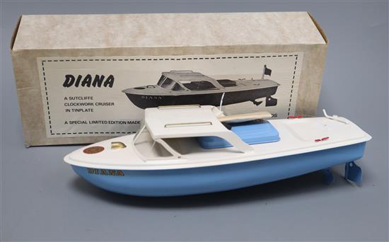 A Sutcliffe Diana model, boxed length 31cm